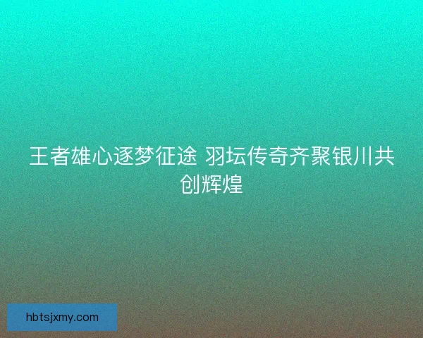 王者雄心逐梦征途 羽坛传奇齐聚银川共创辉煌
