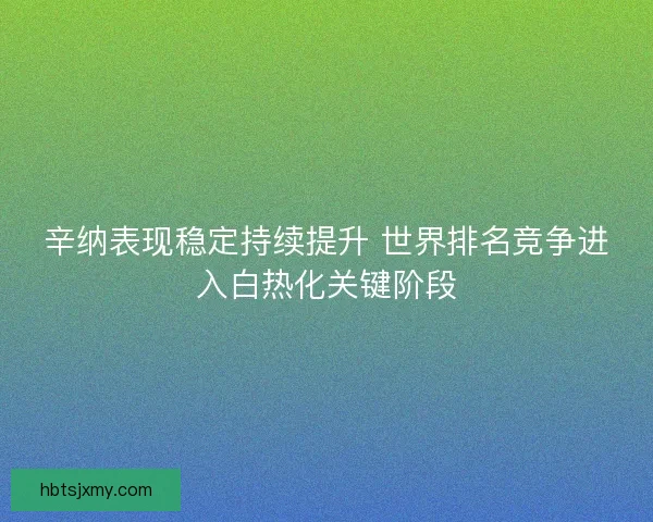 辛纳表现稳定持续提升 世界排名竞争进入白热化关键阶段